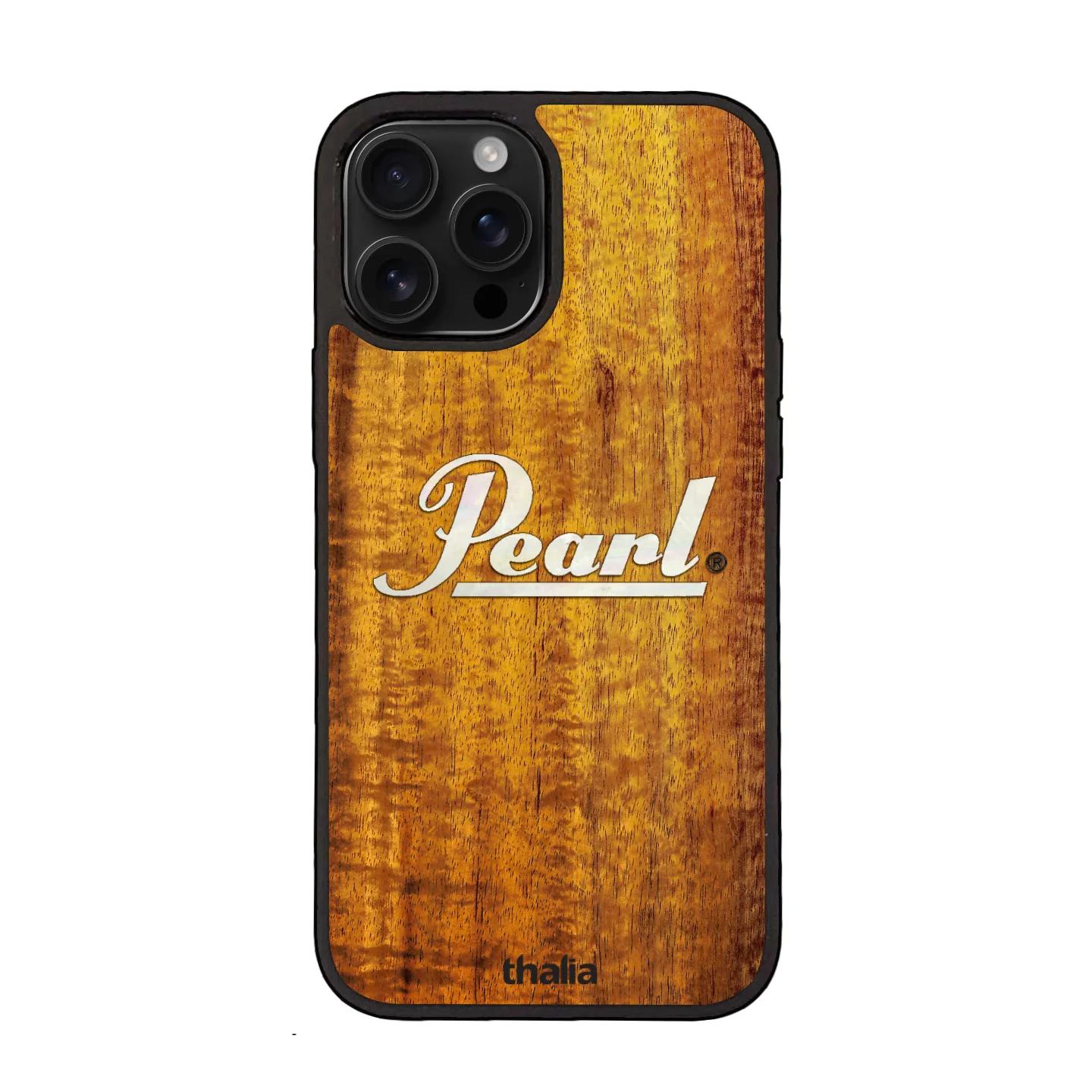 Thalia Pearl Logo Case for iPhone 16 Plus | Horizontal Logo, Hawaiian Koa