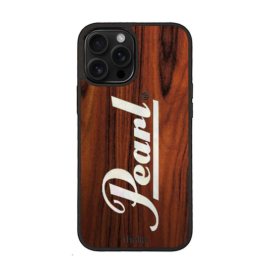 Thalia Pearl Logo Case for iPhone 15 Pro | Vertical Logo, Rosewood