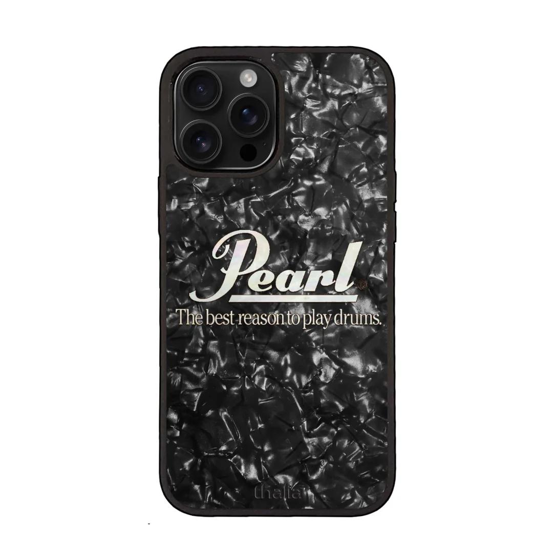 Thalia Pearl Logo Case for iPhone 16 Pro Max | Horizontal Logo, Black Diamond