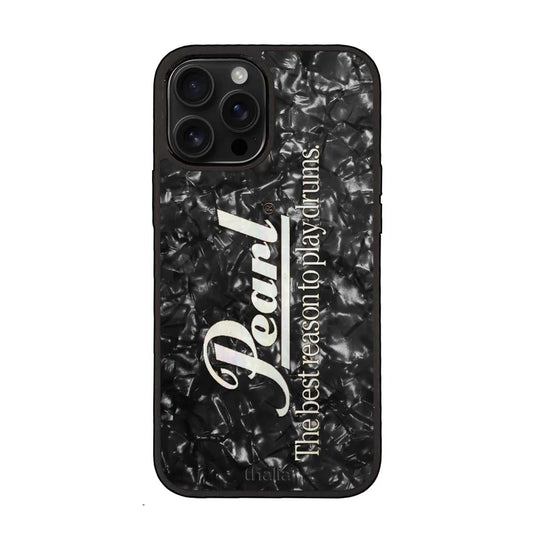 Thalia Pearl Logo Case for iPhone 16 Pro | Vertical Logo, Black Diamond