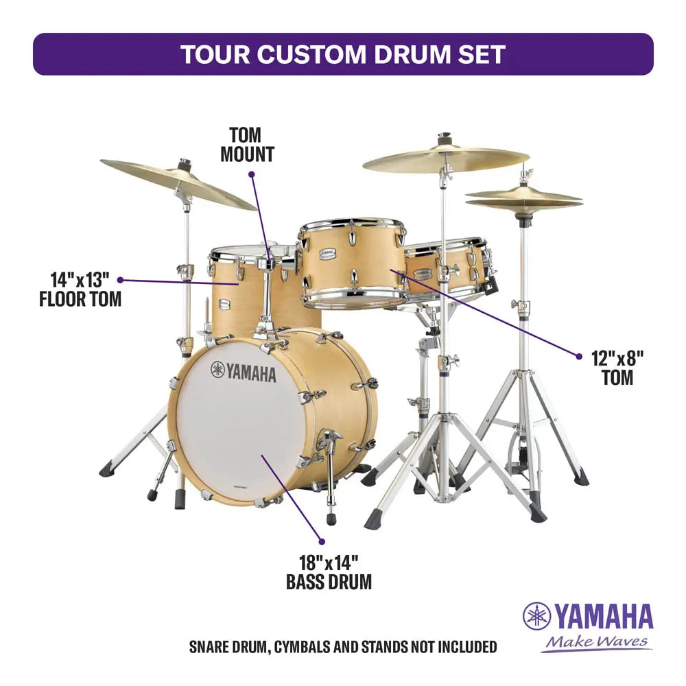 Yamaha Tour Custom Maple 3pc Drum Set Butterscotch Satin - Drum Center Of Portsmouth