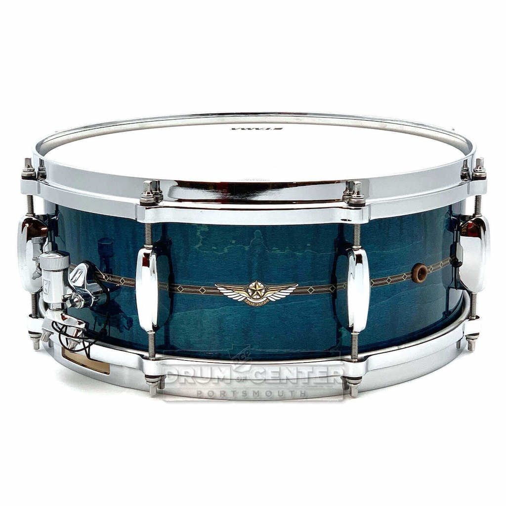 Tama Star Maple Snare Drum - 14x5.5 - Ocean Blue Curly Maple