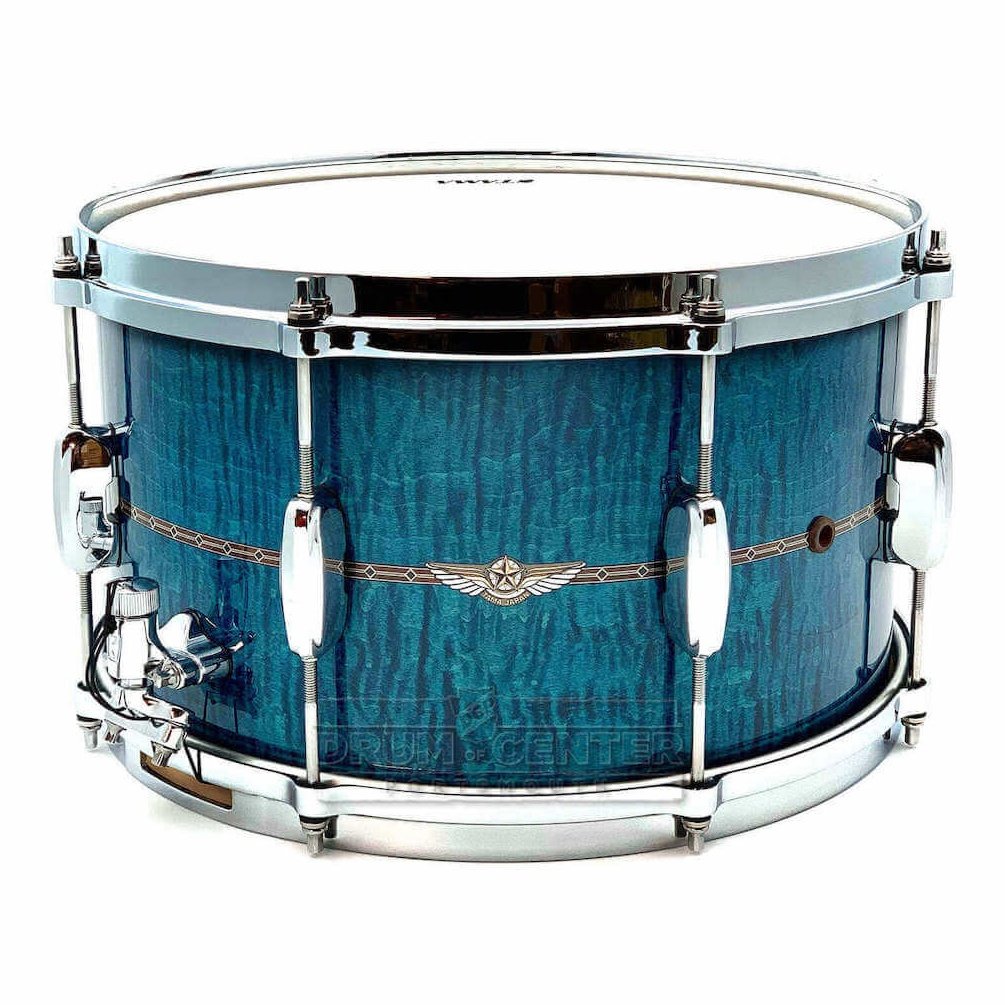 Tama Star Maple Snare Drum 14x8 Ocean Blue Curly Maple