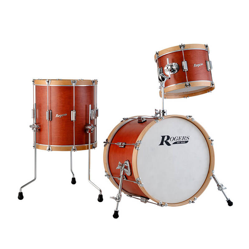 Rogers Tower Wood Hoop 3pc Drum Set Satin Red Mahogany - Drum Center Of Portsmouth