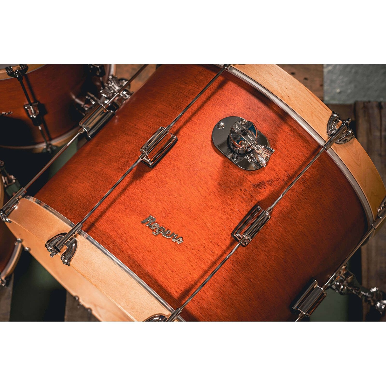Rogers Tower Wood Hoop 3pc Drum Set Satin Red Mahogany - Drum Center Of Portsmouth