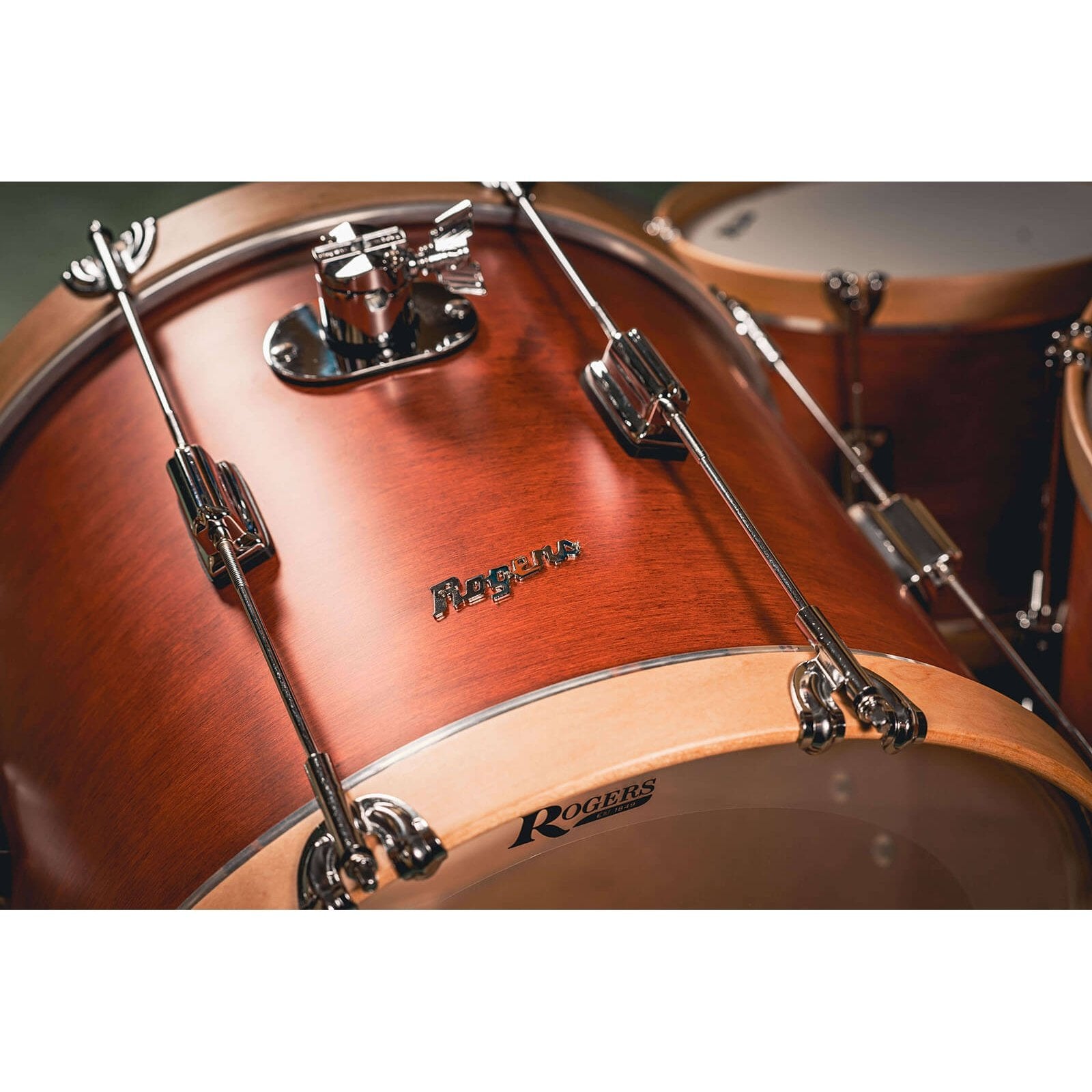 Rogers Tower Wood Hoop 3pc Drum Set Satin Red Mahogany - Drum Center Of Portsmouth