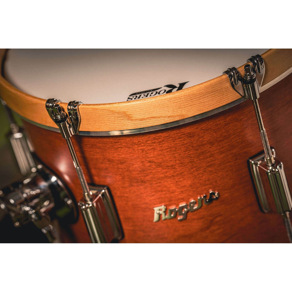 Rogers Tower Wood Hoop 3pc Drum Set Satin Red Mahogany - Drum Center Of Portsmouth