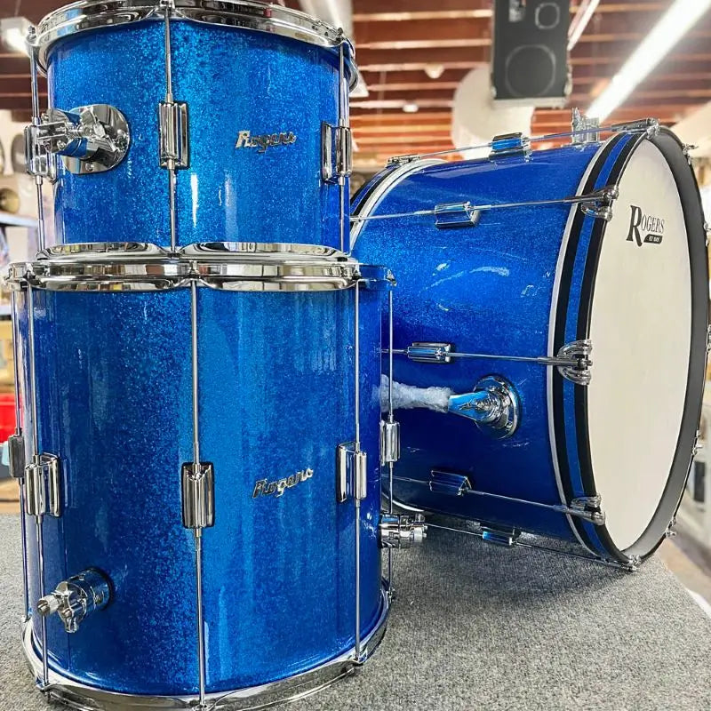 Rogers Tower 3pc Drum Set 24/13/16 Blue Sparkle - Drum Center Of Portsmouth