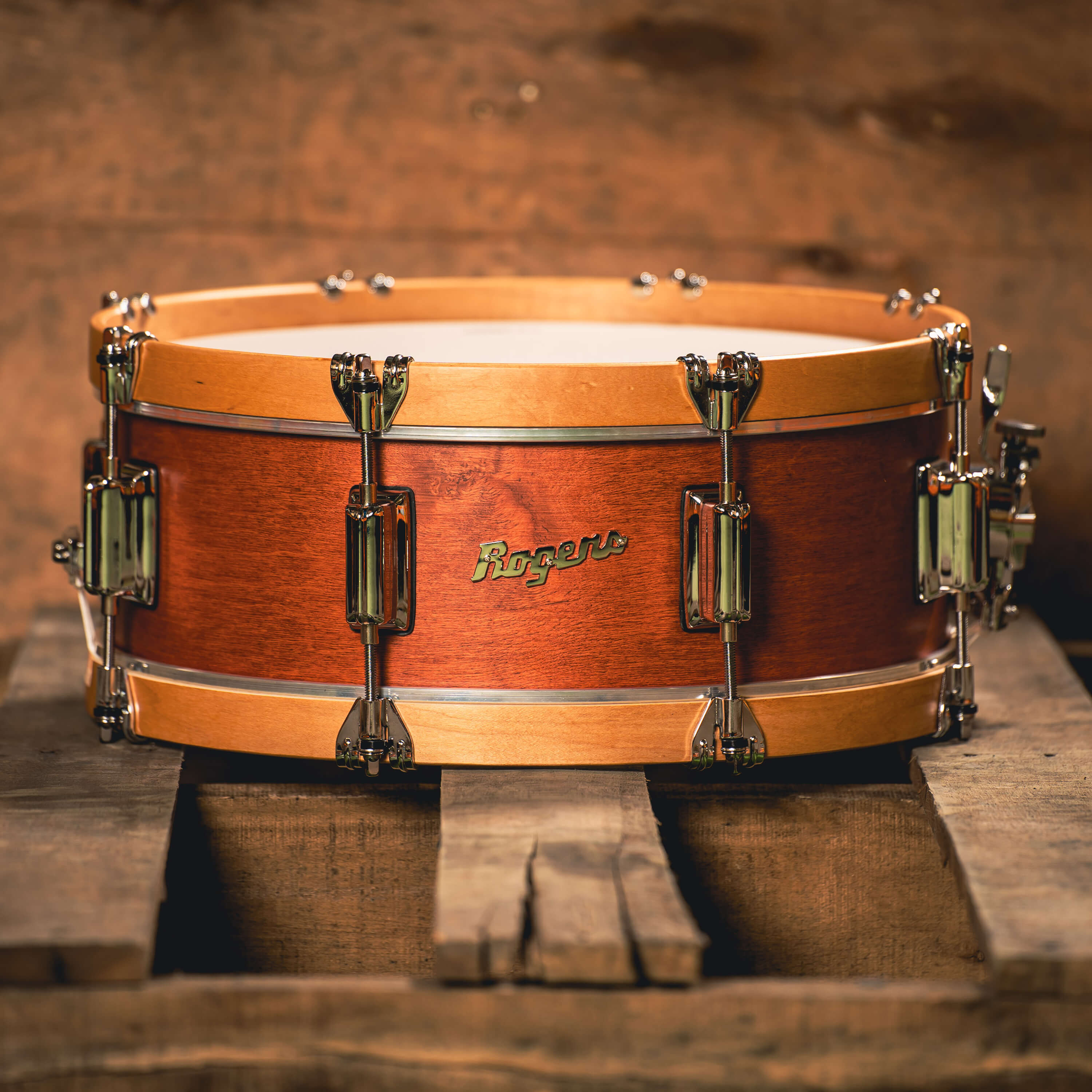 Rogers Tower Wood Hoop Snare Drum 14x5 Satin Red Mahogany - Drum Center Of Portsmouth