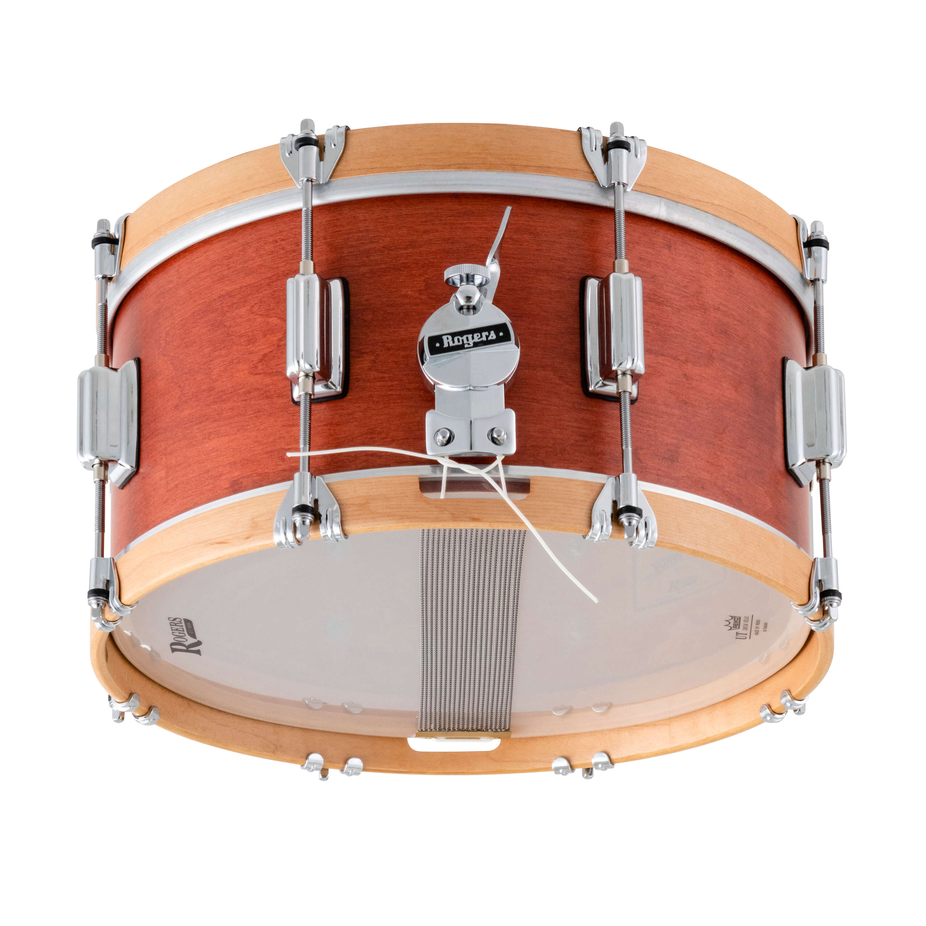 Rogers Tower Wood Hoop Snare Drum 14x6.5 Satin Red Mahogany