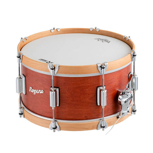 Rogers Tower Wood Hoop Snare Drum 14x6.5 Satin Red Mahogany - Drum Center Of Portsmouth