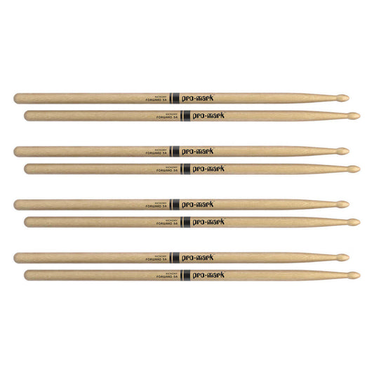 Promark Hickory 5A Wood Tip Drumstick - 4 Pair Bundle