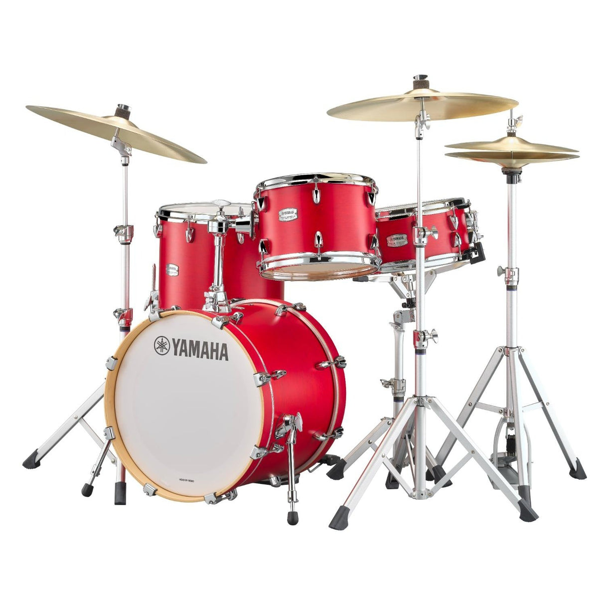 Yamaha Tour Custom Maple 3pc Drum Set Candy Apple Satin - Drum Center Of Portsmouth