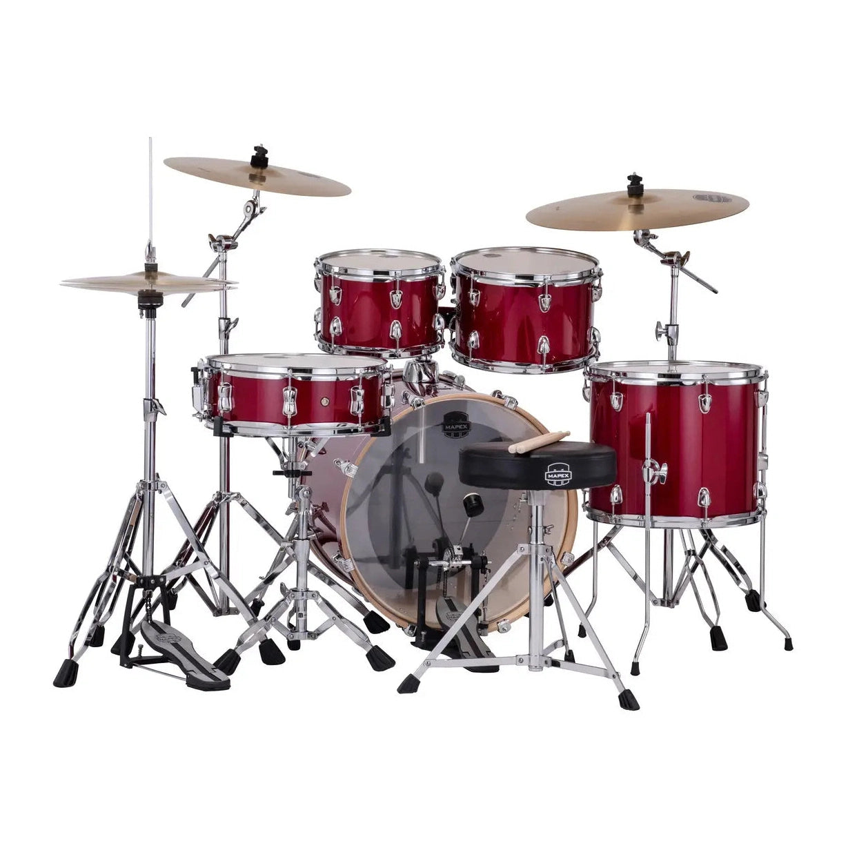 Mapex Venus 5pc Complete Drum Set w/20BD Crimson Red Sparkle
