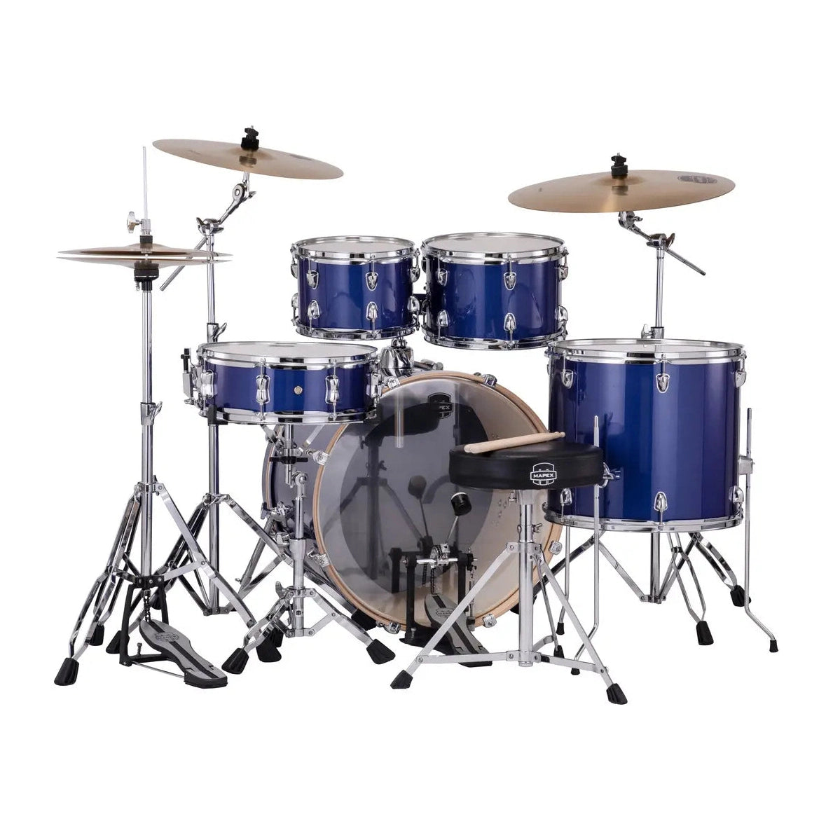 Mapex Venus 5pc Complete Drum Set w/22BD Blue Sky Sparkle