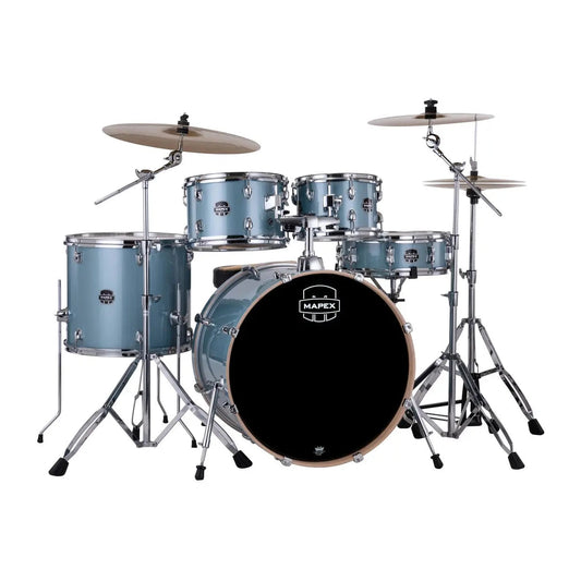 Mapex Venus 5pc Complete Drum Set w/22BD Aqua Blue Sparkle
