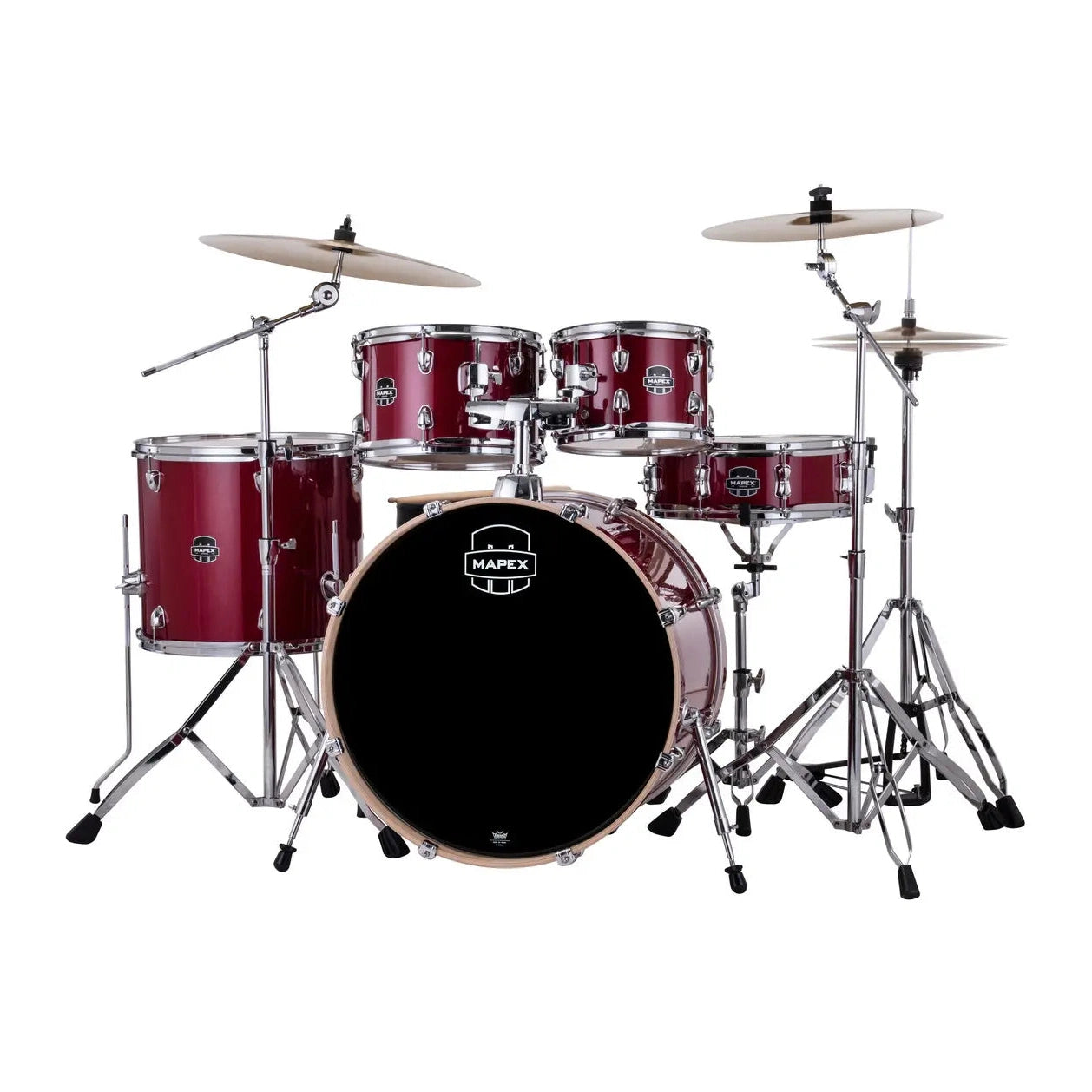 Mapex Venus 5pc Complete Drum Set w/22BD Crimson Red Sparkle