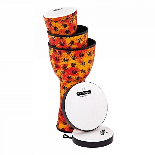 Meinl VivaRhythm Boom Series Set Pre-tuned Synthetic Head 3-in-1 Djembes Set Sunshine Finish - Drum Center Of Portsmouth