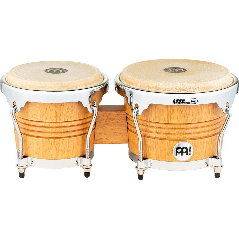 Meinl Wood Bongo Super Natural Matte Chrome Plated Hardware 6 3/4 & 8 - Drum Center Of Portsmouth