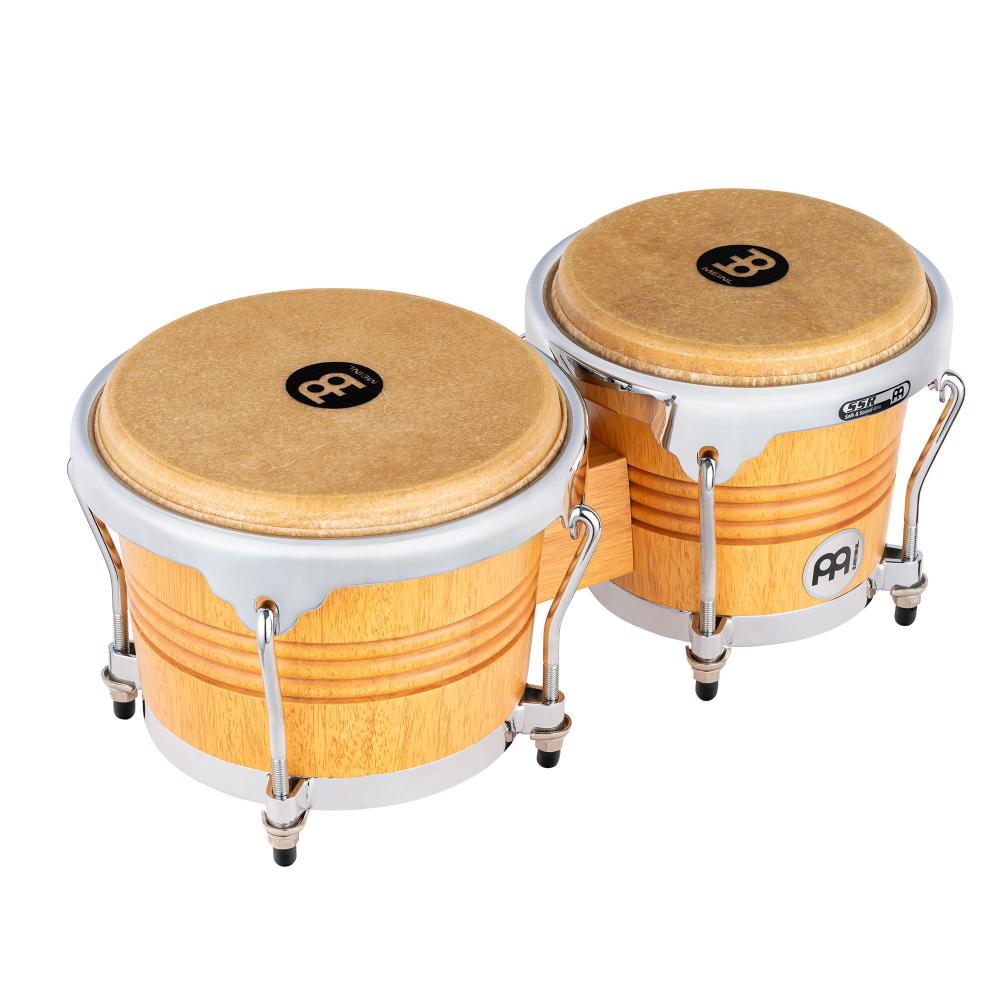 Meinl Wood Bongo Super Natural Matte Chrome Plated Hardware 6 3/4 & 8 - Drum Center Of Portsmouth