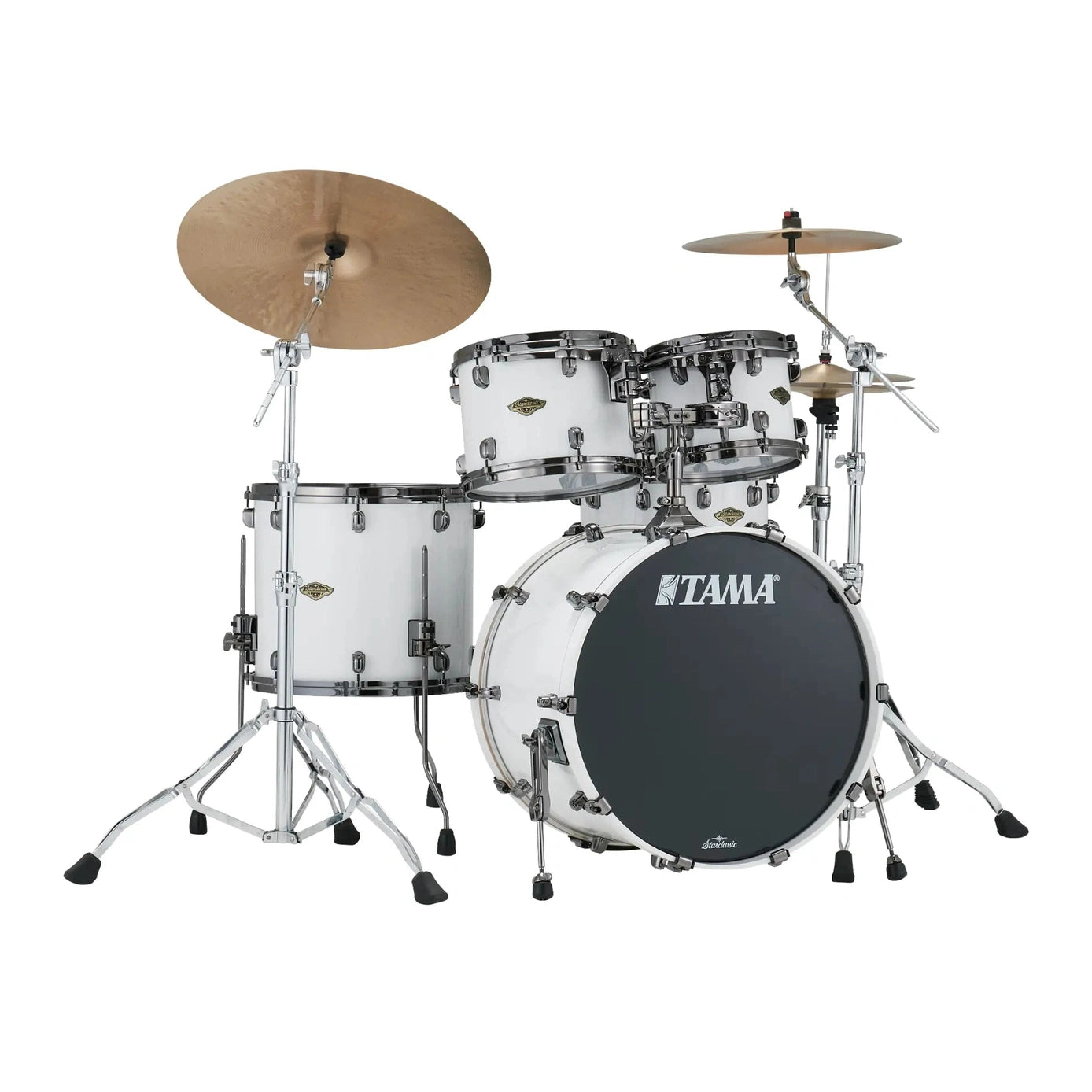 Tama Starclassic Walnut/Birch 4pc Drum Set Piano White w/Black Hardware - DCP Exclusive! - Drum Center Of Portsmouth