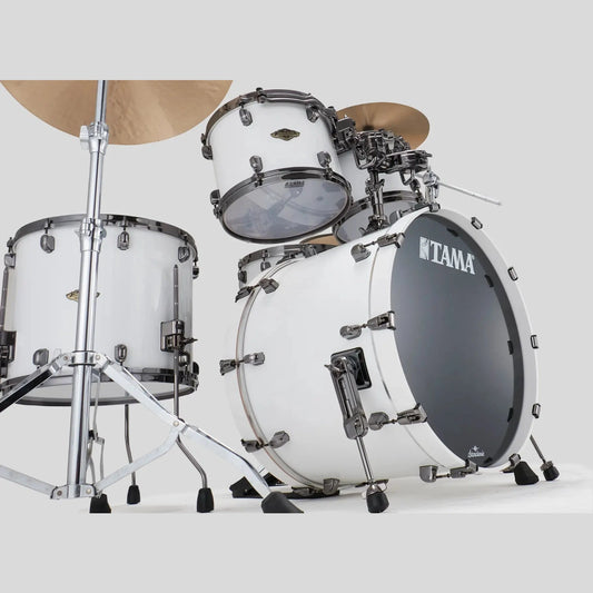 Tama Starclassic Walnut/Birch 4pc Drum Set Piano White w/Black Hardware - DCP Exclusive! - Drum Center Of Portsmouth