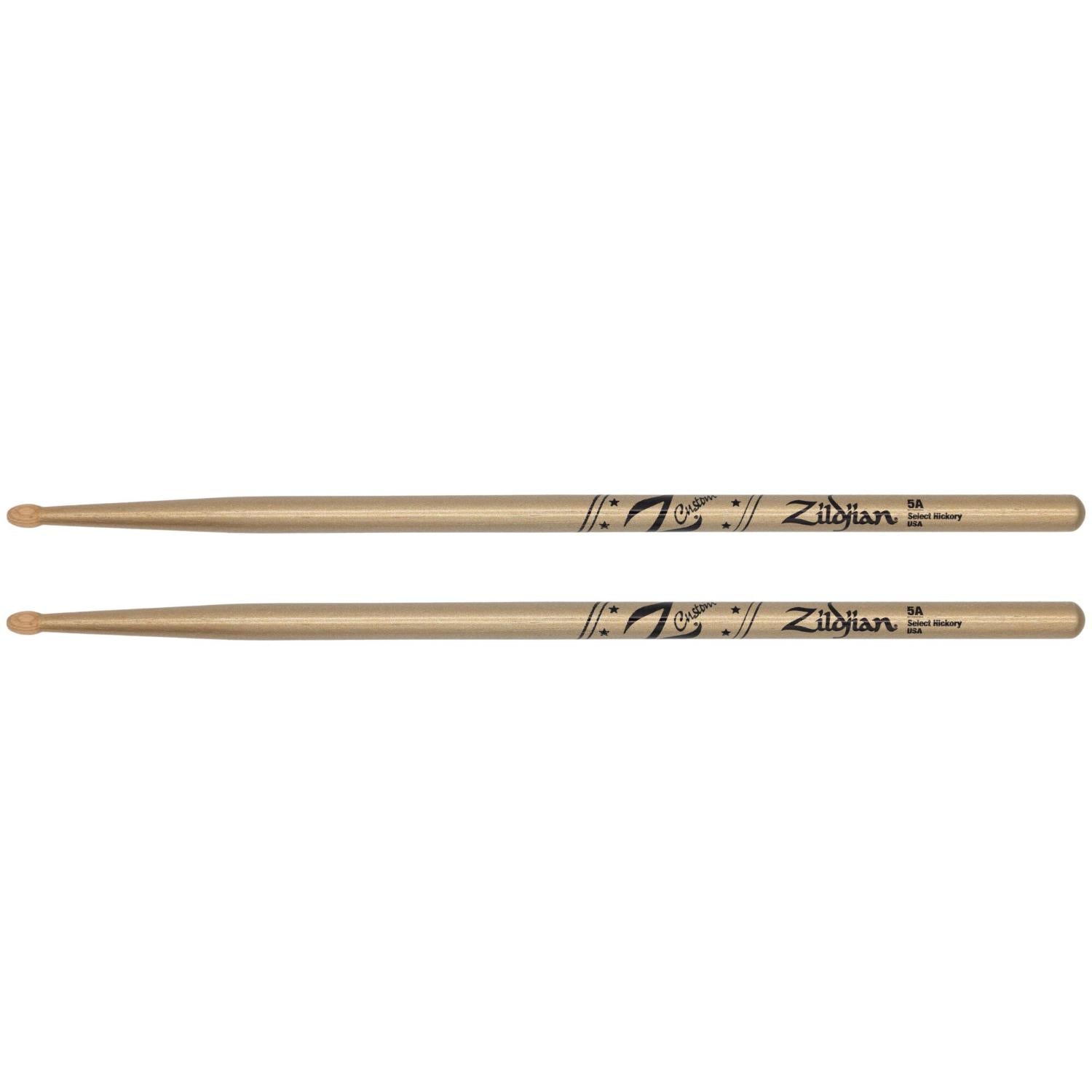 Zildjian Z Custom Limited Edition Drum Sticks 5A Gold Chroma, Wood Tip
