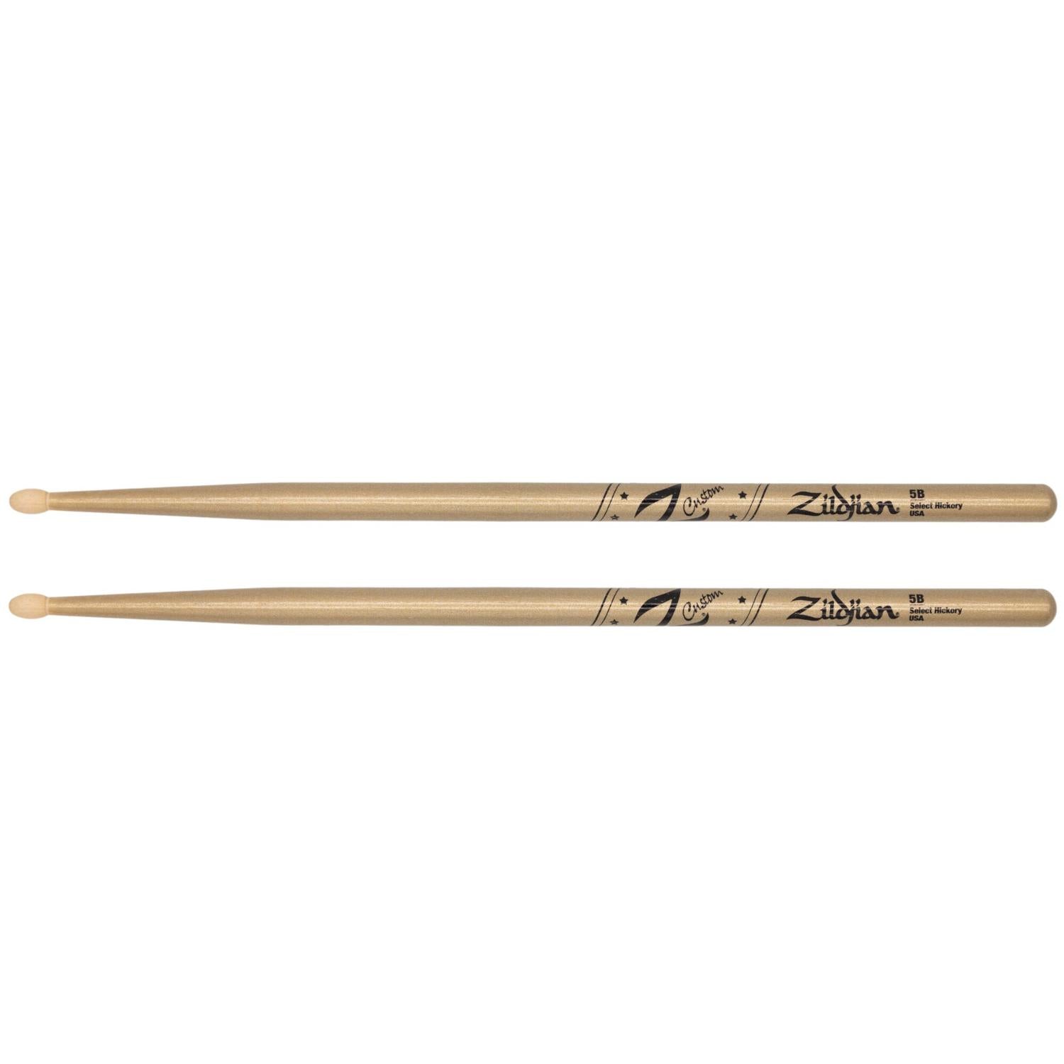 Zildjian Z Custom Limited Edition Drum Sticks 5B Gold Chroma, Wood Tip - Drum Center Of Portsmouth