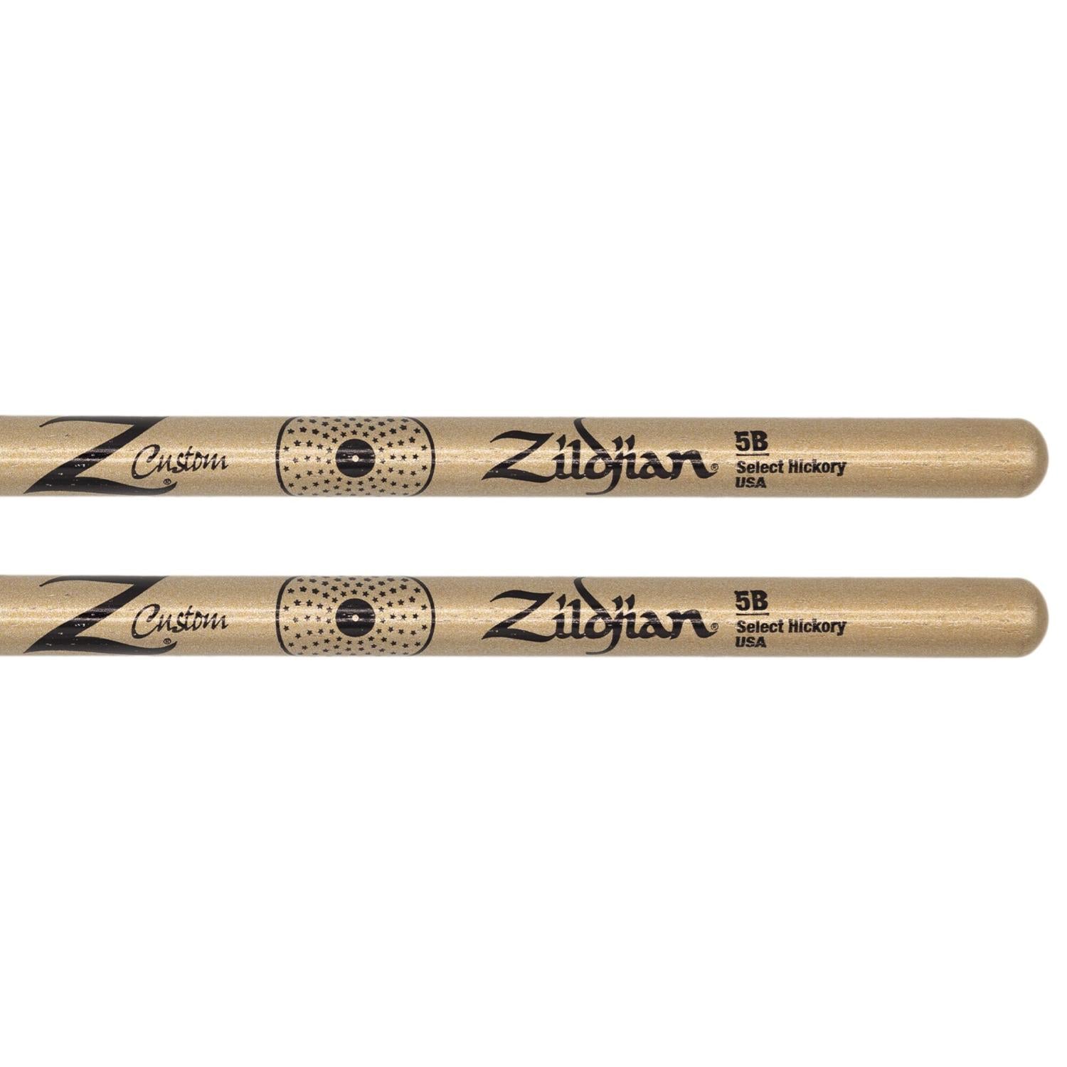 Zildjian Z Custom Limited Edition Drum Sticks 5B Gold Chroma, Nylon Tip - Drum Center Of Portsmouth