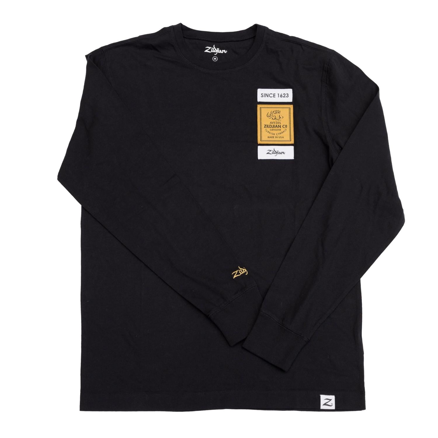Zildjian Long Sleeve T-Shirt w/Triple Embroidered Patches Black XX-Large - Drum Center Of Portsmouth
