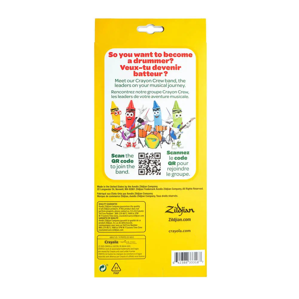 Zildjian x Crayola Kids Drum Sticks 6pack + Pad - Drum Center Of Portsmouth