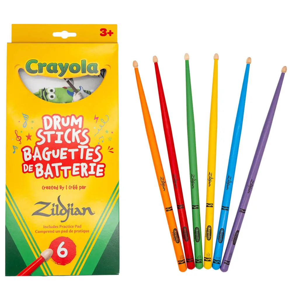 Zildjian x Crayola Kids Drum Sticks 6pack + Pad - Drum Center Of Portsmouth