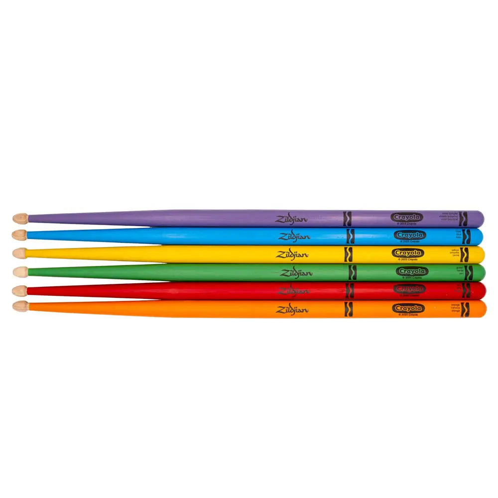 Zildjian x Crayola Kids Drum Sticks 6pack + Pad