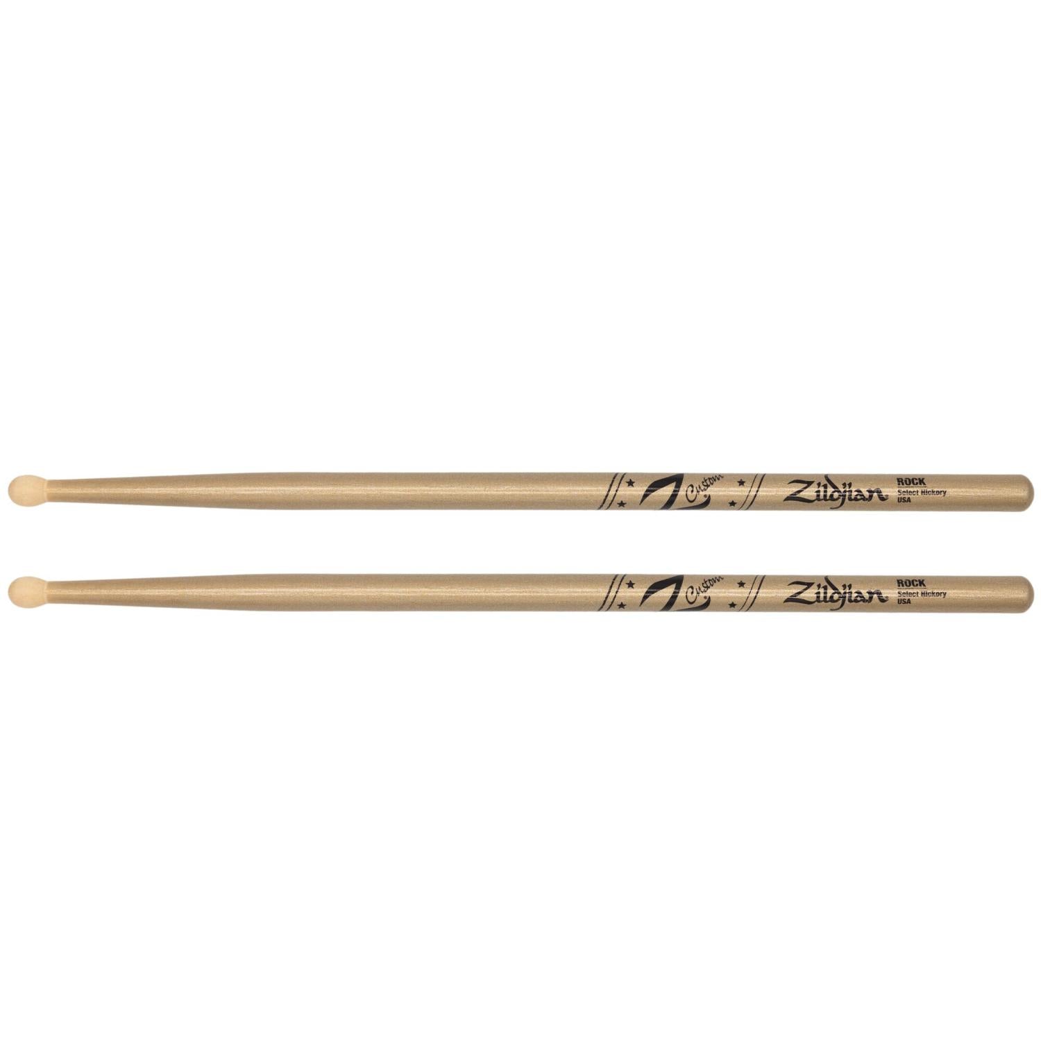 Zildjian Z Custom Limited Edition Drum Sticks ROCK Gold Chroma, Wood Tip - Drum Center Of Portsmouth