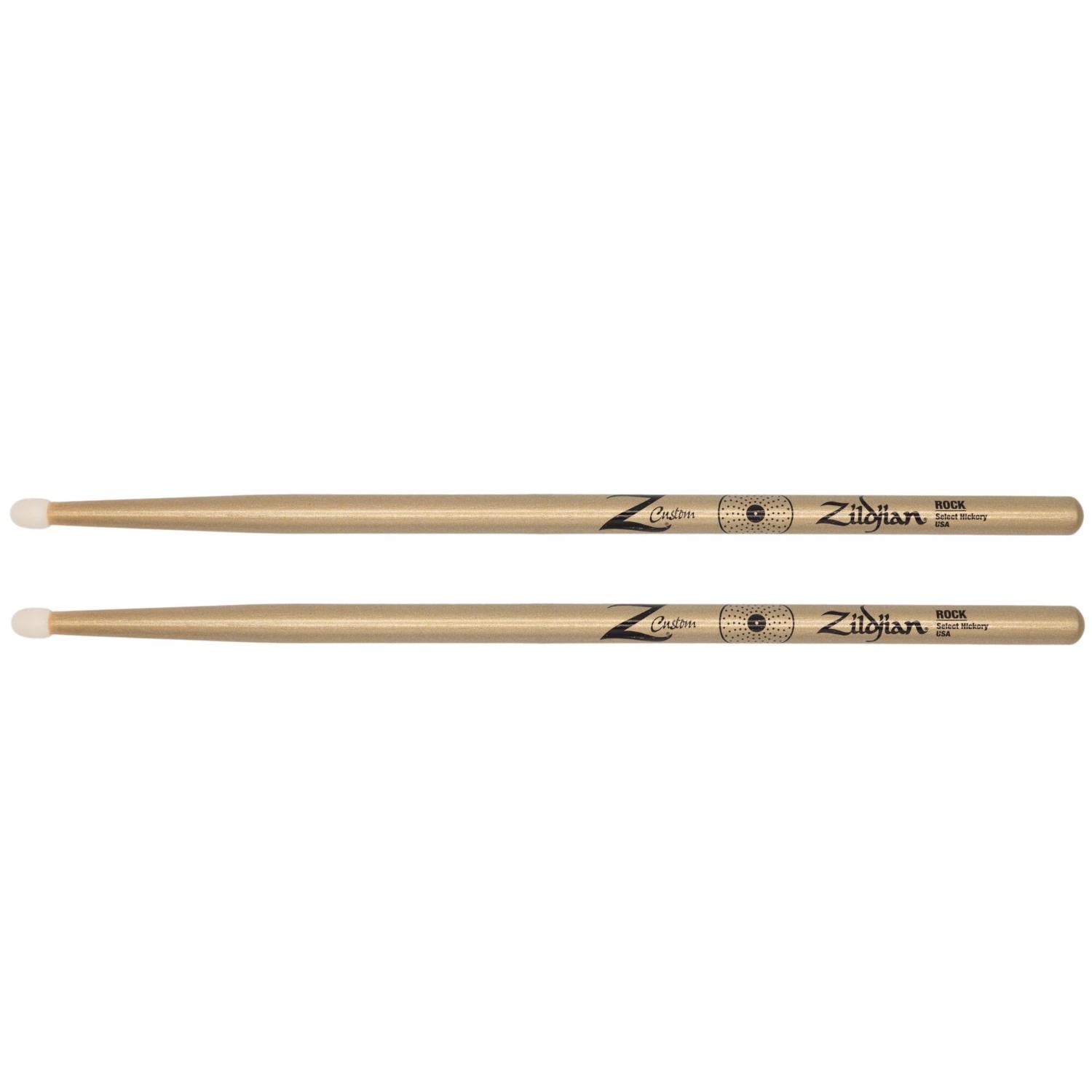 Zildjian Z Custom Limited Edition Drum Sticks ROCK Gold Chroma, Nylon Tip - Drum Center Of Portsmouth