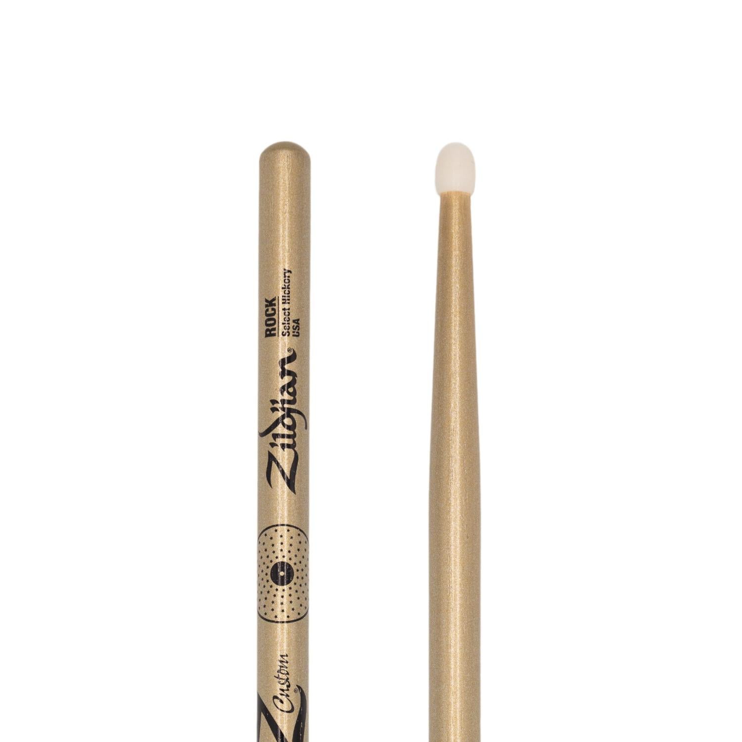 Zildjian Z Custom Limited Edition Drum Sticks ROCK Gold Chroma, Nylon Tip - Drum Center Of Portsmouth