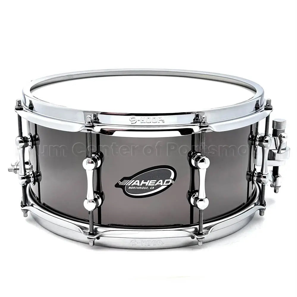 Ahead 3mm Cast Bell Brass Snare Drum 13x6 Black Chrome w/Trick Throw - Drum Center Of Portsmouth