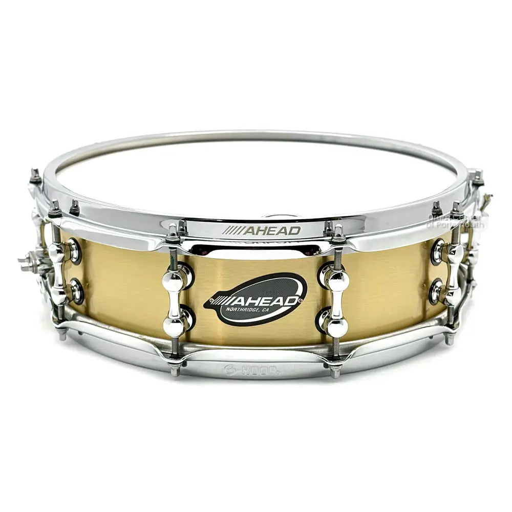 Ahead 3mm Cast Bell Brass Snare Drum 14x4 Polished w/Trick Throw-Off - Drum Center Of Portsmouth