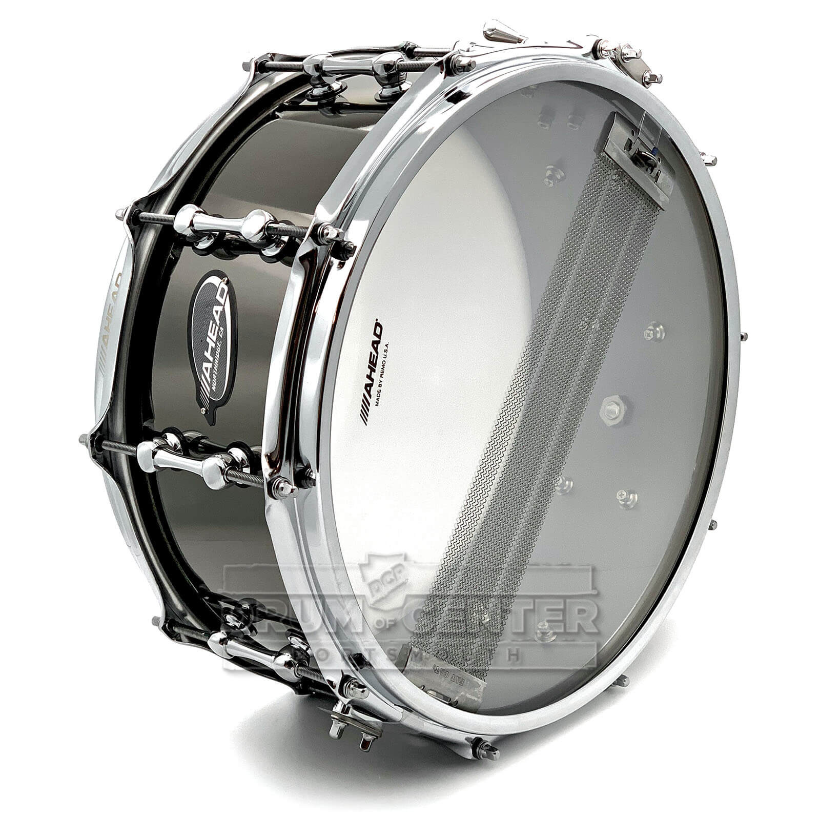 Ahead 3mm Cast Bell Brass Snare Drum 14x6 Black Chrome w/Trick Throw-Off - Drum Center Of Portsmouth