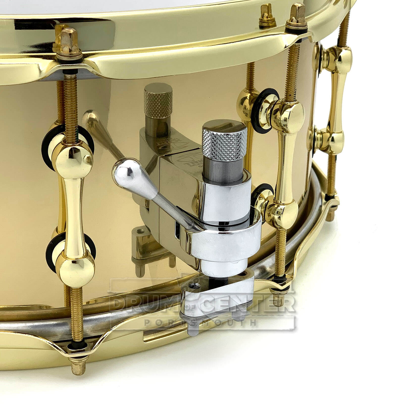 Ahead 3mm Cast Bell Brass Snare Drum 14x6 Polished w/Brass Hw & Trick Throw-Off - Drum Center Of Portsmouth