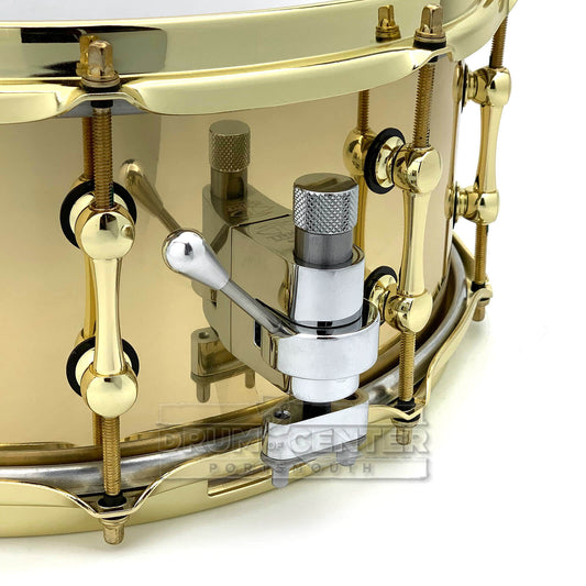 Ahead 3mm Cast Bell Brass Snare Drum 14x6 Polished w/Brass Hw & Trick Throw-Off - Drum Center Of Portsmouth
