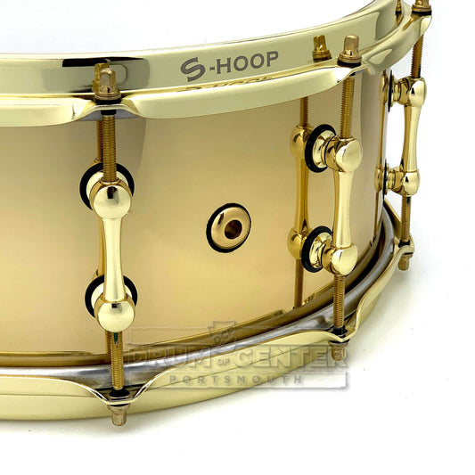 Ahead 3mm Cast Bell Brass Snare Drum 14x6 Polished w/Brass Hw & Trick Throw-Off - Drum Center Of Portsmouth