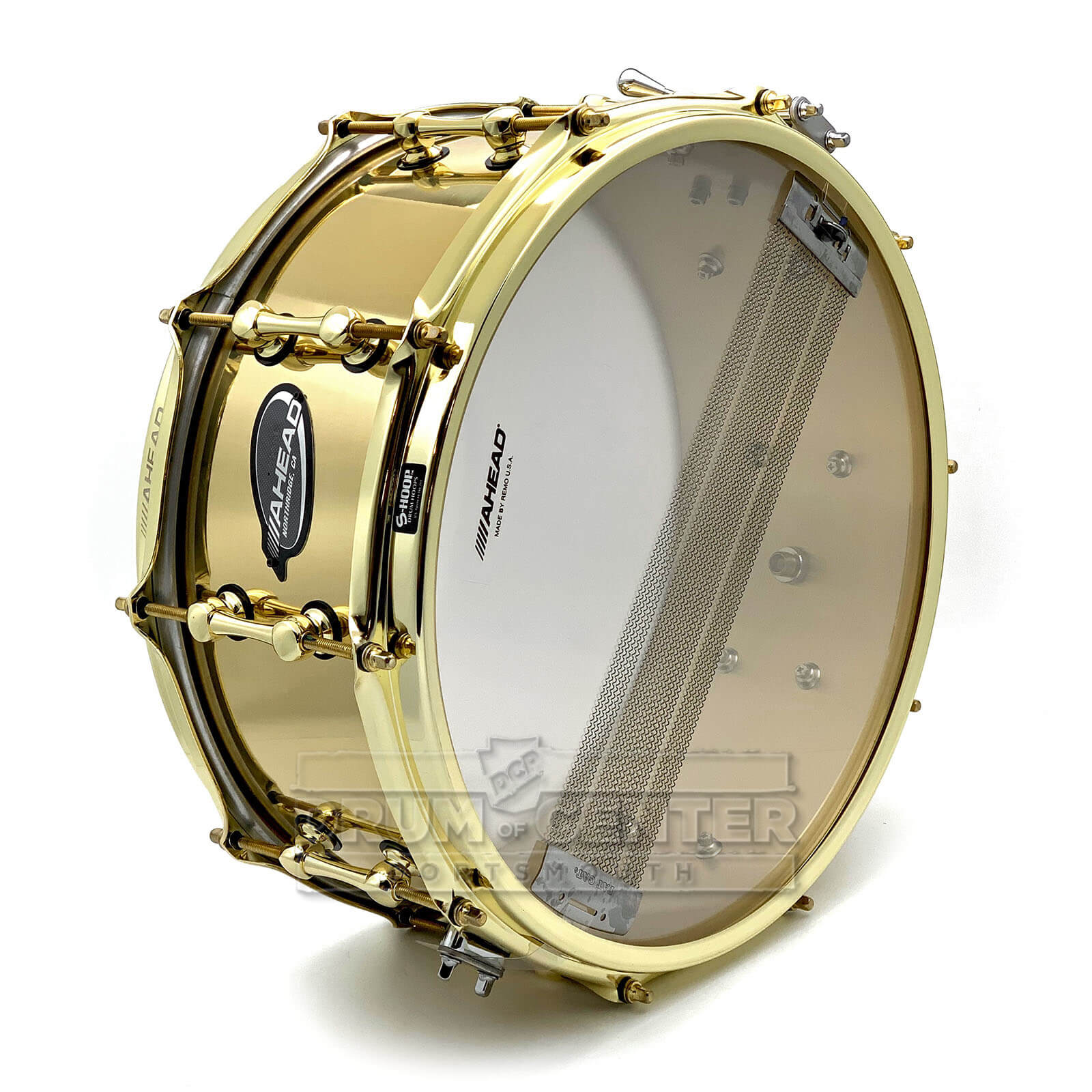 Ahead 3mm Cast Bell Brass Snare Drum 14x6 Polished w/Brass Hw & Trick Throw-Off - Drum Center Of Portsmouth