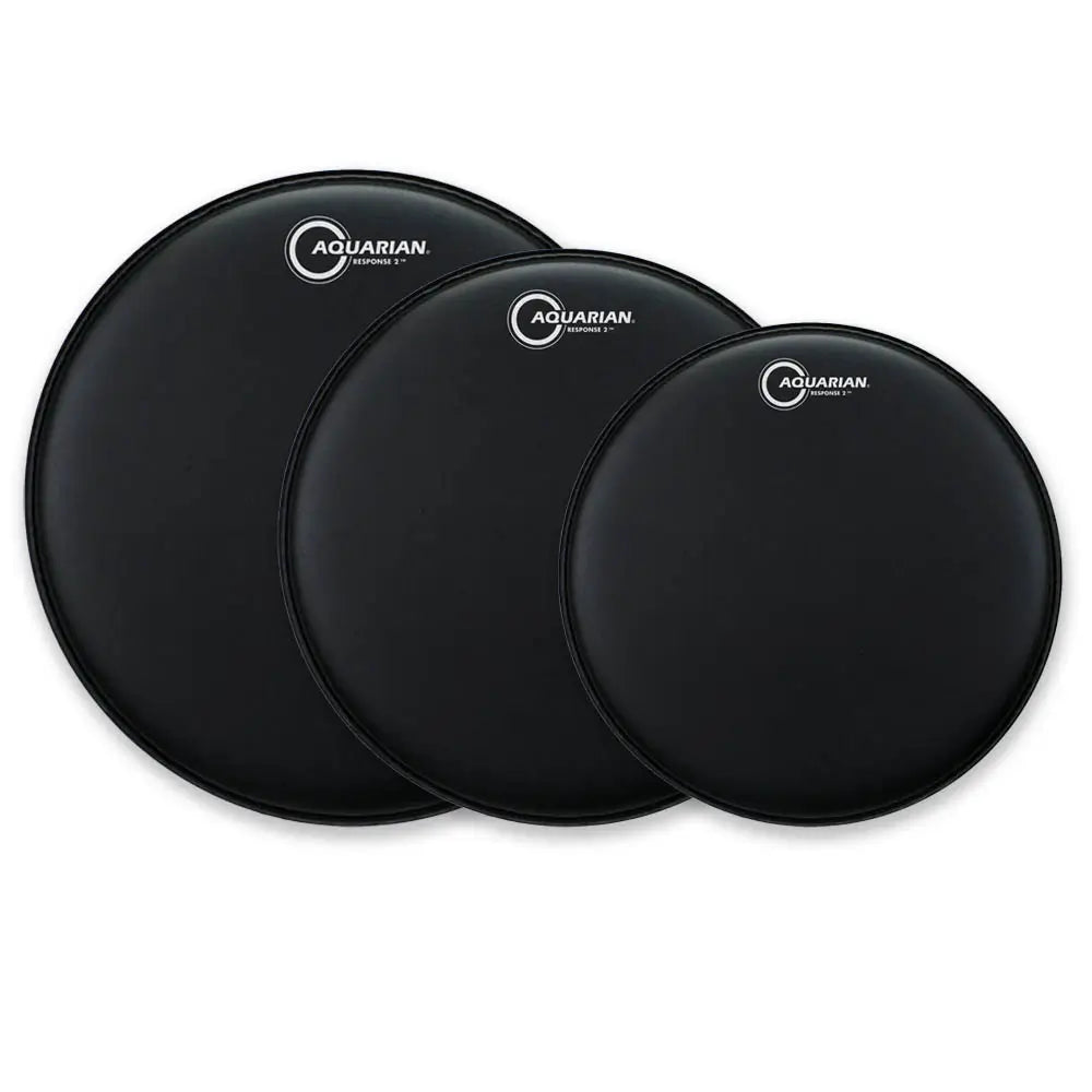 Aquarian Response 2 Black Bass Drum Head - Drum Center Of Portsmouth