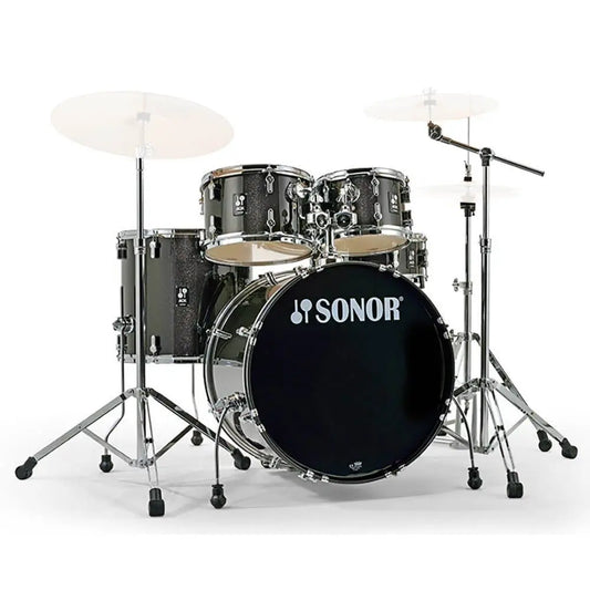 Sonor AQX Stage Drum Set w/Hardware Black Midnight Sparkle - Drum Center Of Portsmouth