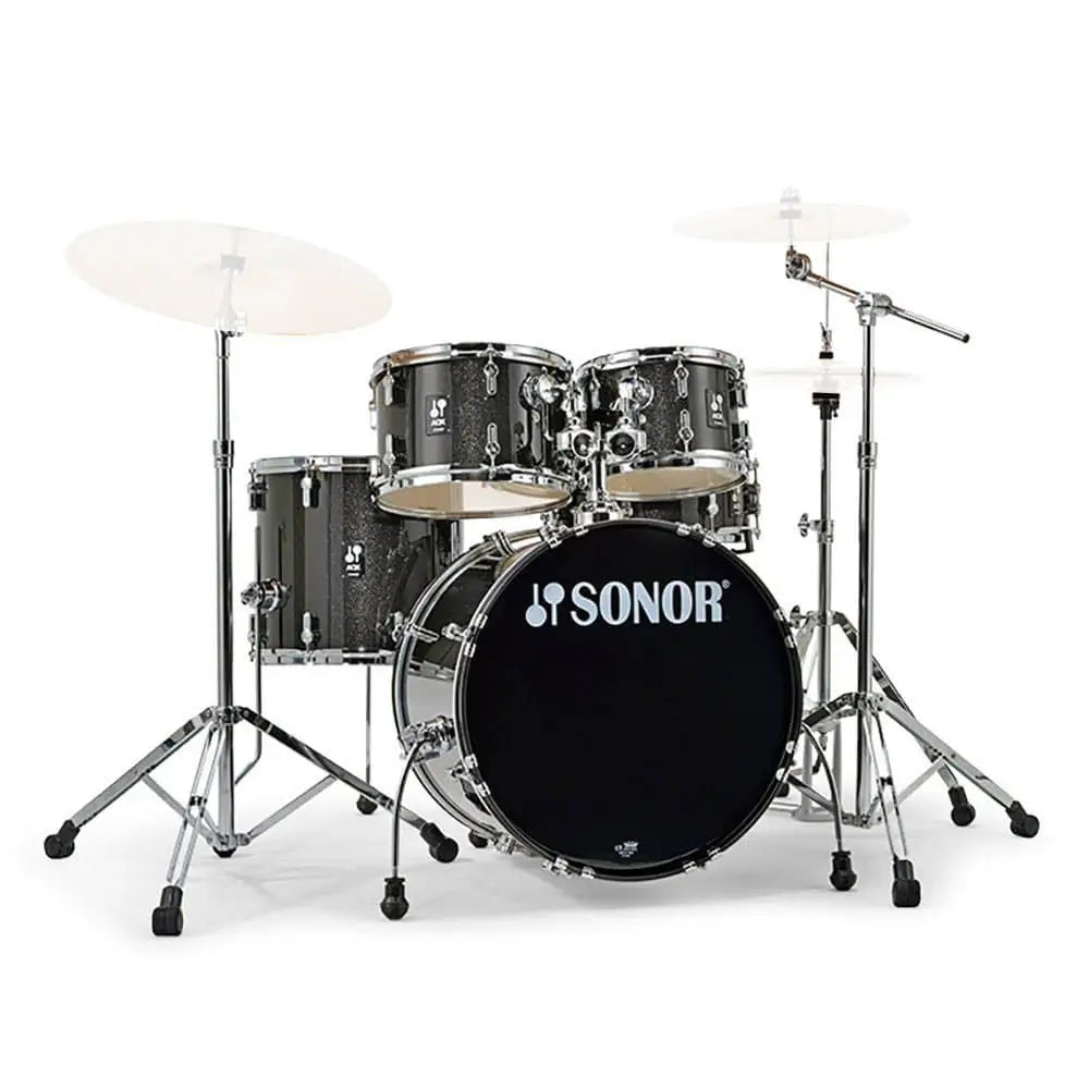 Sonor AQX Studio Drum Set w/Hardware Black Midnight Sparkle - Drum Center Of Portsmouth