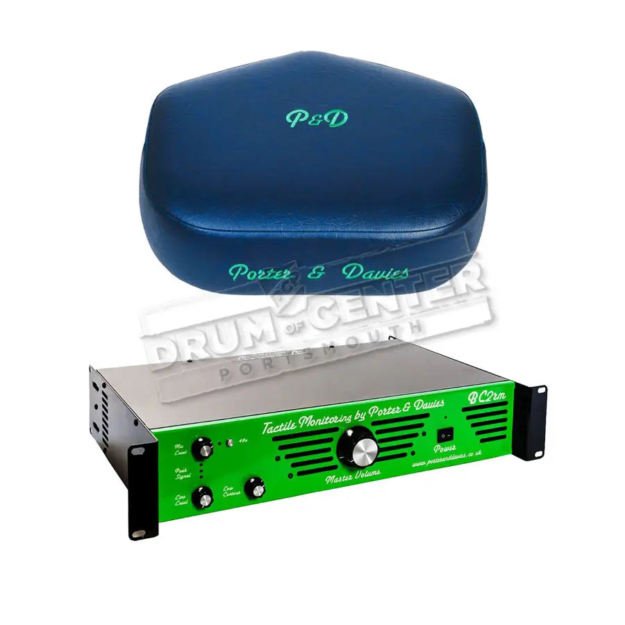Porter & Davies BC2 Rackmount Tactile Drum Monitor w/Extra-Wide Throne Top Navy Blue Vinyl - Drum Center Of Portsmouth