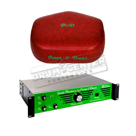 Porter & Davies BC2 Rackmount Tactile Drum Monitor w/Extra-Wide Throne Top Antique Red Vinyl - Drum Center Of Portsmouth