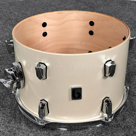 British Drum Company Enigma 3pc Club Drum Set Satin Olde English White