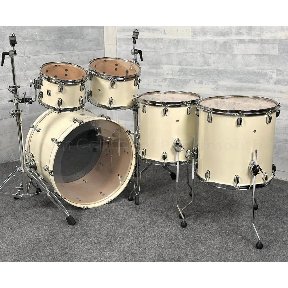 British Drum Company Enigma 5pc Drum Set Satin Olde English White